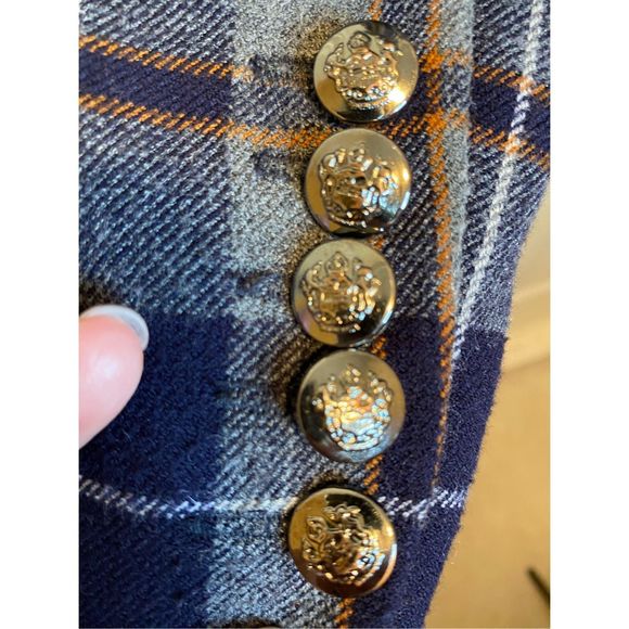 XL, Autres filles, plaid blazer in blue and grey with usable pockets. Like new! - Picture 8 of 9